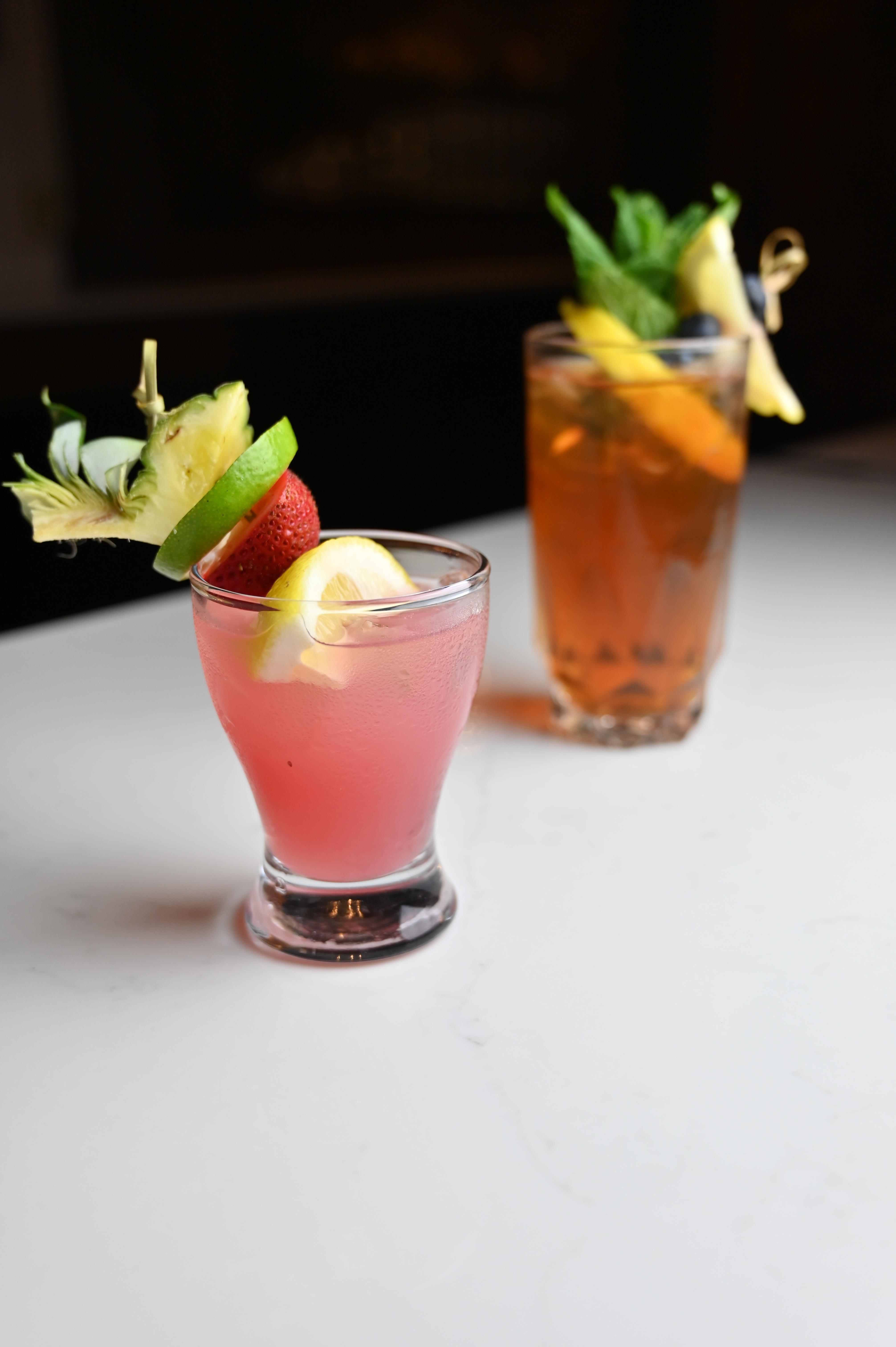 Two drinks on the bar