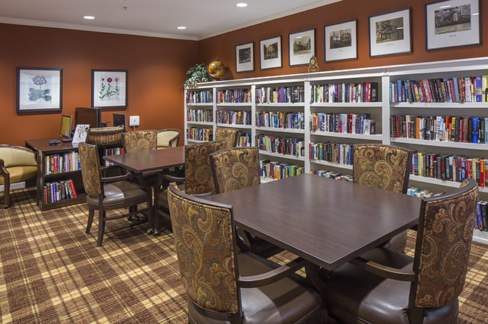 Brightview Mays Chapel Ridge Library - Maryland Senior Living