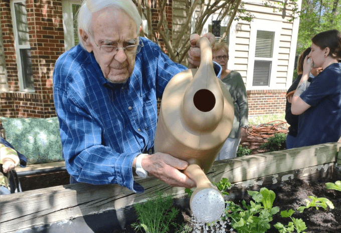 Gardening on the Brightview patio