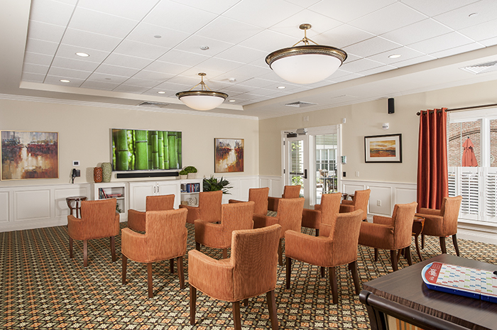 Brightview on New Canaan Television Viewing Room - Connecticut Senior Living