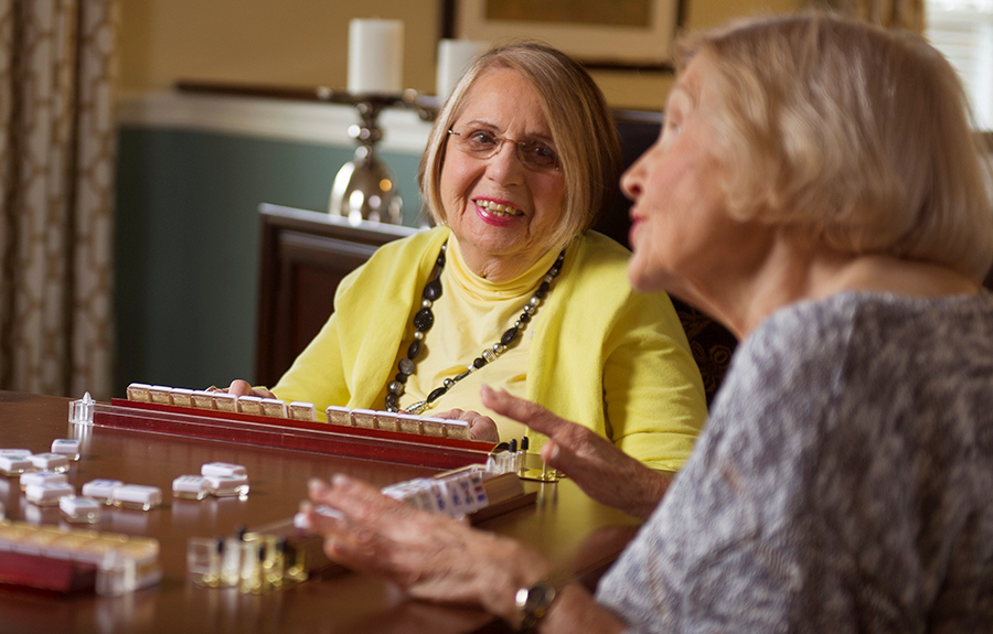 Brightview Senior Living Residents Playing Mahjong