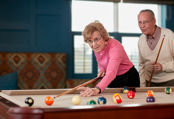 Brightview Senior Living Residents Playing Pool