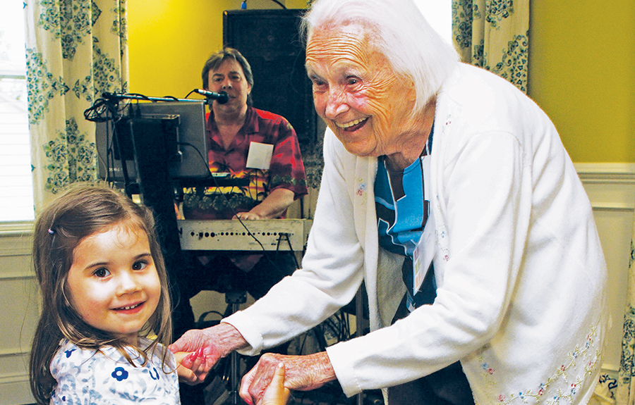 Brightview Wellspring Village Dementia Care Resident Dancing with Grandchild