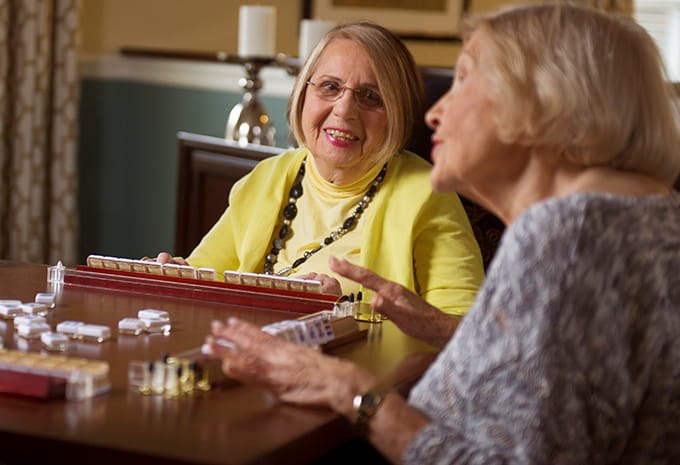 Brightview Senior Living Residents Playing Mahjong