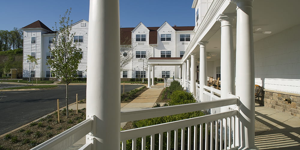 Brightview Westminster Ridge Exterior Porch - Maryland Senior Living